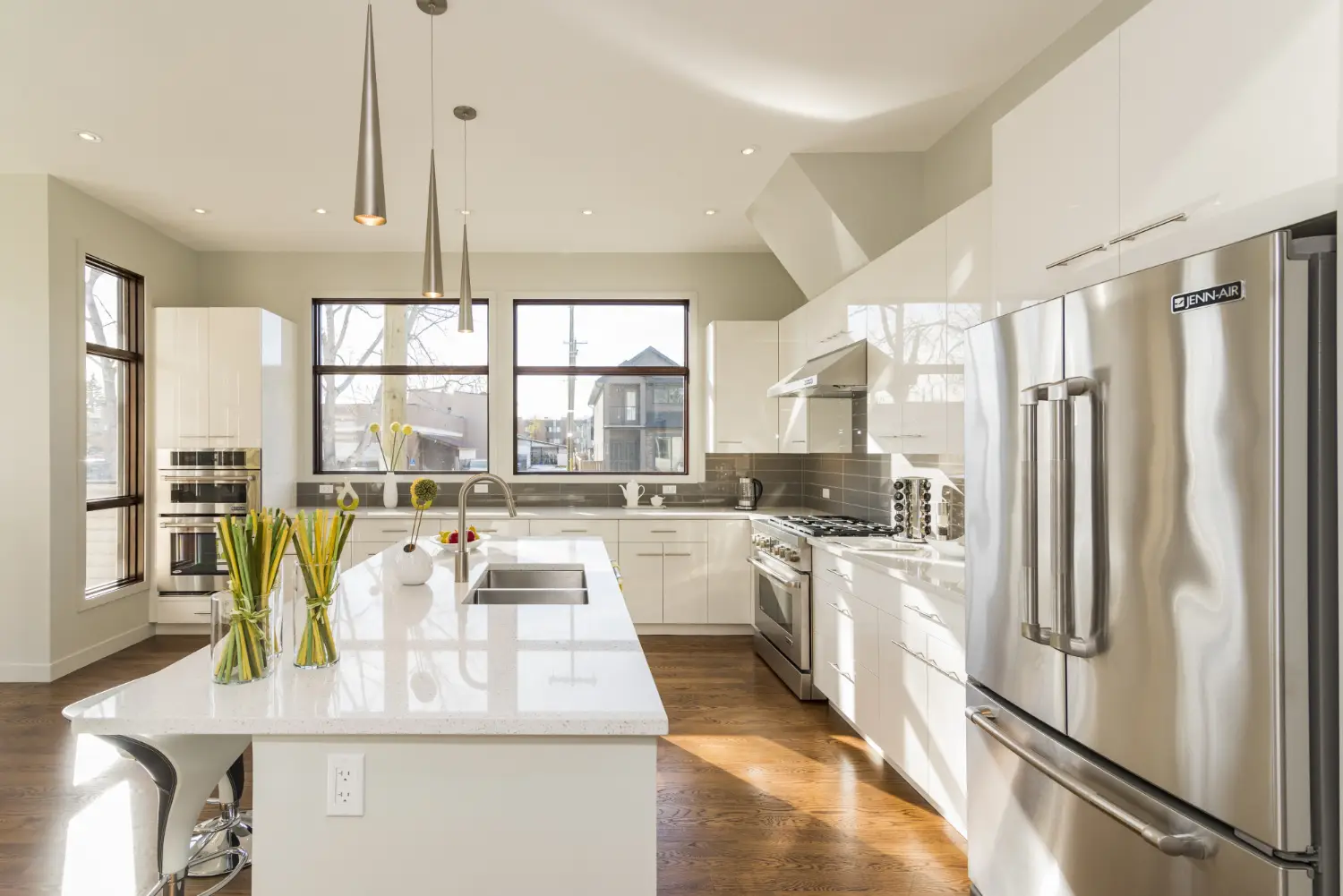 Kitchen upgrades with quartz countertops and stainless-steel appliances